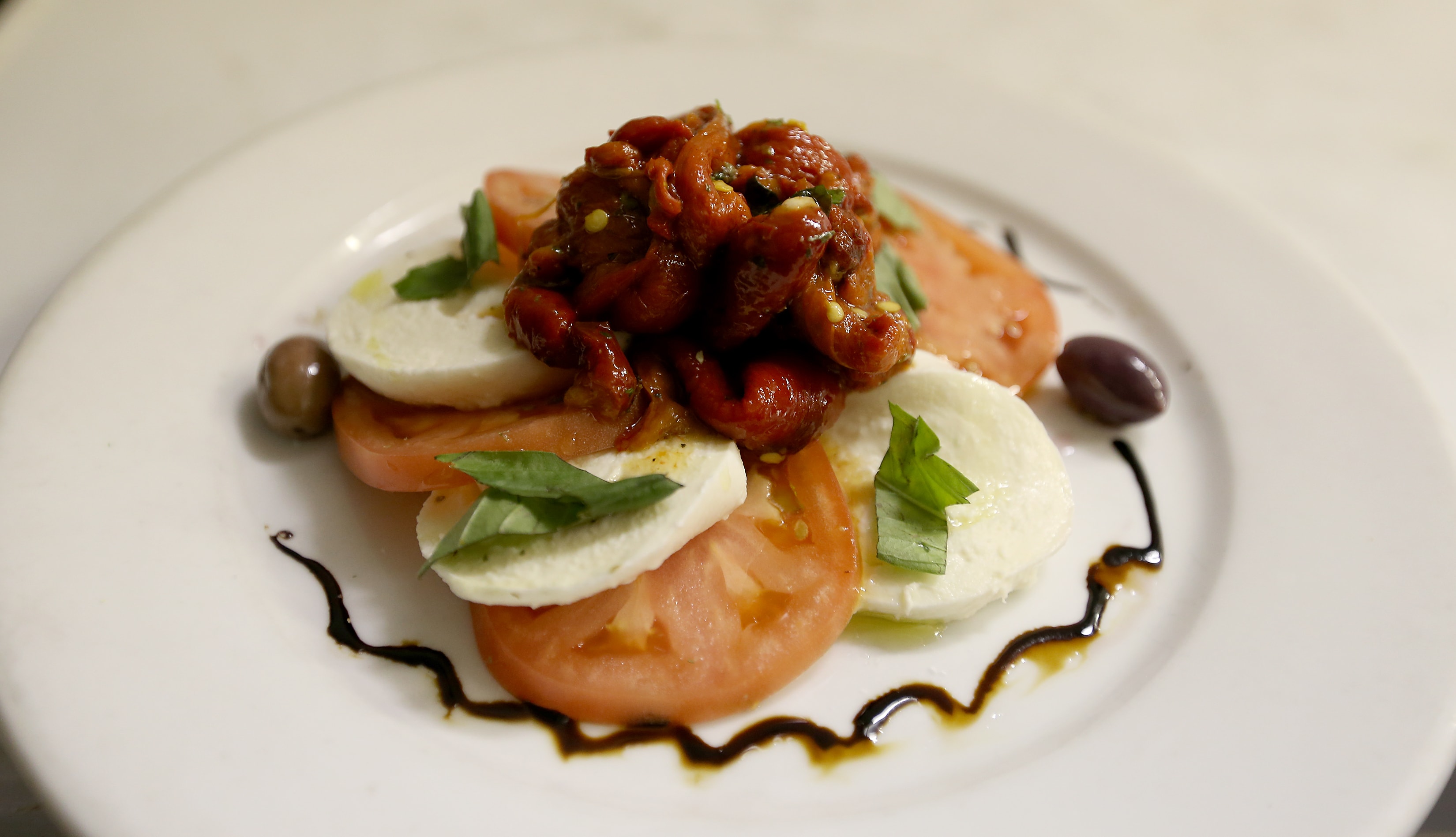 Caprese with octopus and balsamic