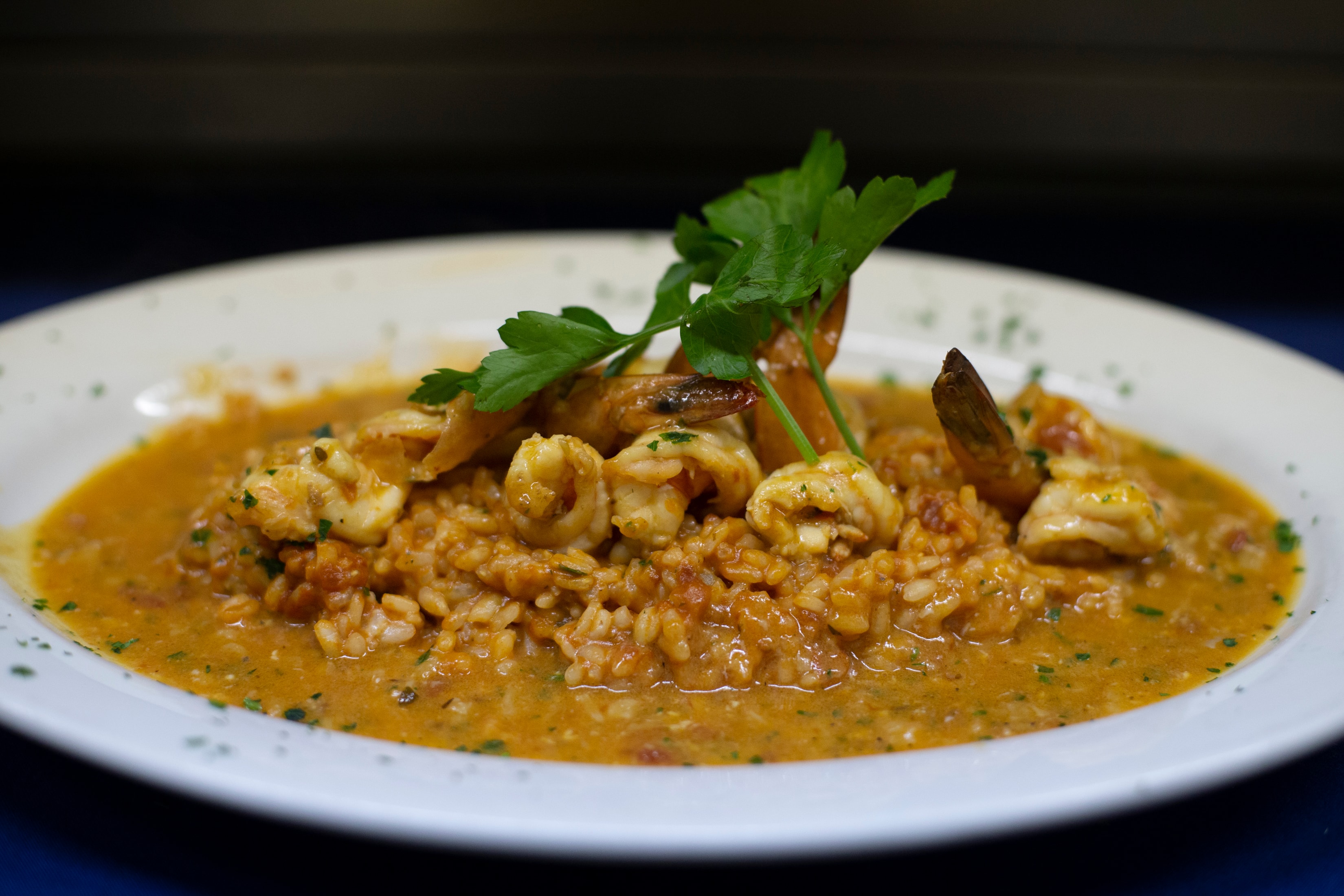 Shrimp with tomato risotto
